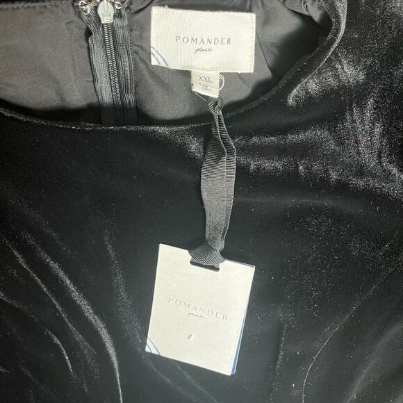 NEW Tuckernuck Pomander Place Black Velvet Lillith Gold Embroidered Dress XXL - Picture 7 of 8